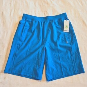 Gaiam men's size Medium vibrant blue Karma shorts, no liners, 3 pockets NWT